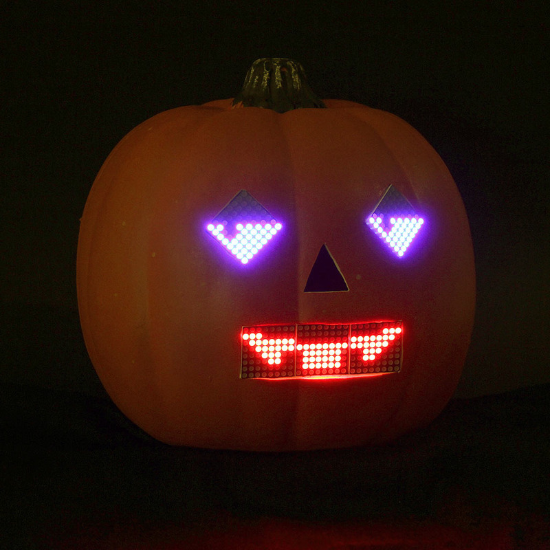 Pumpkin decorated with LEDs