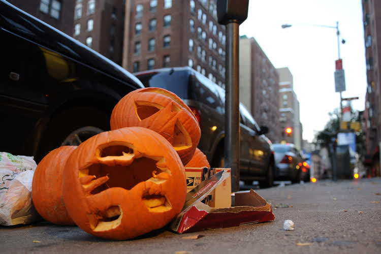 Pumpkin Waste on City Street