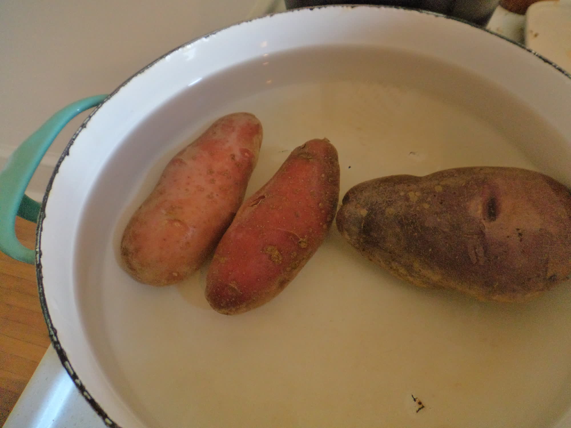  3 colors of potatoes from the farmer's market