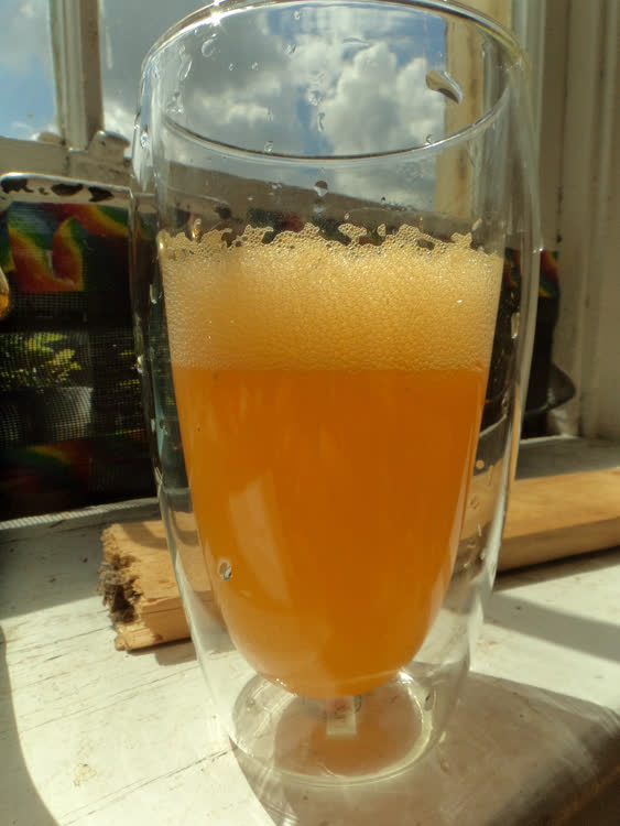  Orange, clementine juice with soda water.