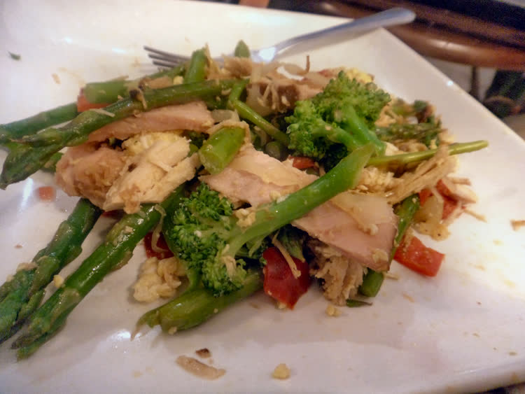 Chinese chicken salad with asparagus