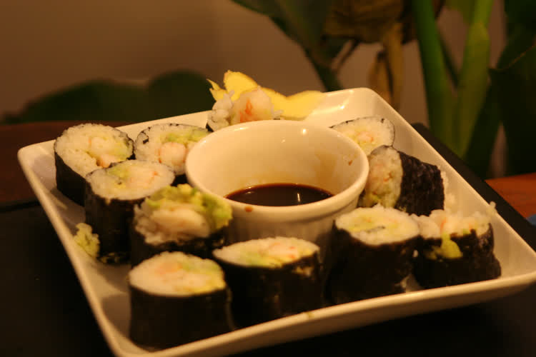 Shrimp sushi rolls